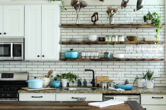 all stuff and table ware related to kitchen