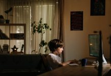 boy coding at home